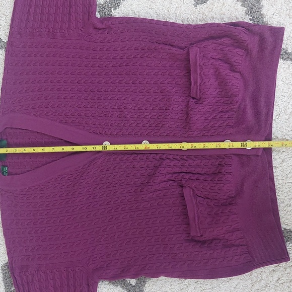 Bobby Jones 100% Italian wool purple cable knit buttoned cardigan size Med - Picture 6 of 6